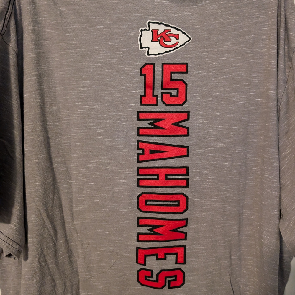Fanatics Gray Chiefs T-Shirt 15 Mahomes Size 2XL - Picture 4 of 6